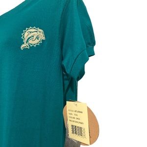 NFL Touch Alyssa Milano Miami Dolphin Logo Teal Short Sleeve Top Women’s 2X